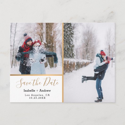 写真のコエレガントラージュ金属金ゴールド保存日 案内ポストカード (正面)