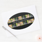 写真のコラージュと文字のオーバルステッカーのパーソナライズ 楕円形シール (封筒)