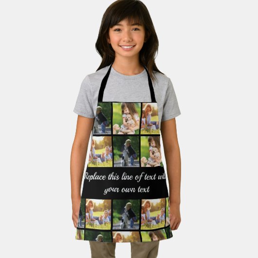 写真のコラージュと文字のカスタマイズ エプロン (インサイチュ)