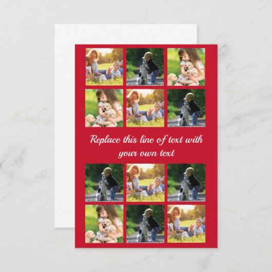 写真のコラージュと文字のカスタマイズ エンクロージャーカード (正面/裏面)