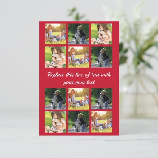 写真のコラージュと文字のカスタマイズ エンクロージャーカード (スタンド正面)