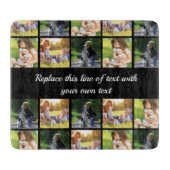 写真のコラージュと文字のカスタマイズ カッティングボード (正面)