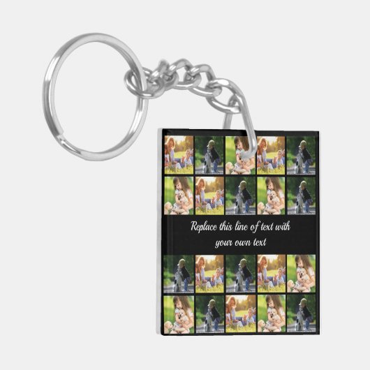 写真のコラージュと文字のカスタマイズ キーホルダー (正面左)