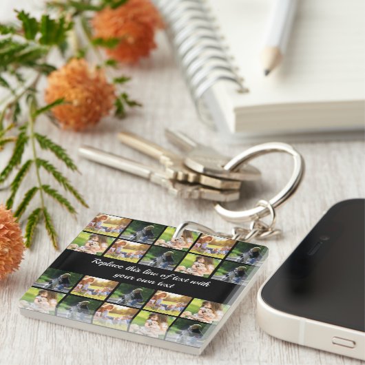 写真のコラージュと文字のカスタマイズ キーホルダー (正面右)