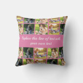 写真のコラージュと文字のカスタマイズ クッション (裏面)