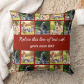 写真のコラージュと文字のカスタマイズ クッション (ブランケット)