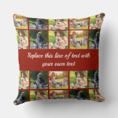 写真のコラージュと文字のカスタマイズ クッション (裏面)