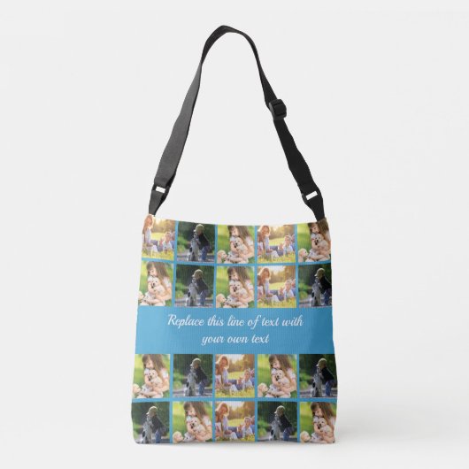 写真のコラージュと文字のカスタマイズ クロスボディバッグ (裏面)