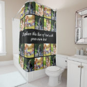 写真のコラージュと文字のカスタマイズ シャワーカーテン (インサイチュ)