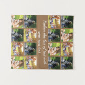 写真のコラージュと文字のカスタマイズ タペストリー (正面(横))