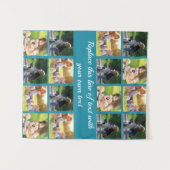 写真のコラージュと文字のカスタマイズ タペストリー (正面(横))