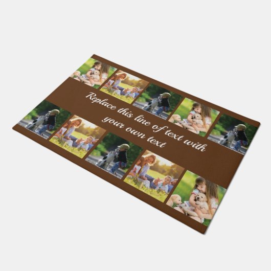 写真のコラージュと文字のカスタマイズ ドアマット (アングル)