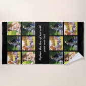 写真のコラージュと文字のカスタマイズ ビーチタオル (正面)