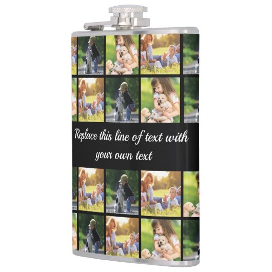 写真のコラージュと文字のカスタマイズ フラスク (左)