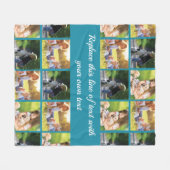 写真のコラージュと文字のカスタマイズ フリースブランケット (正面(横))