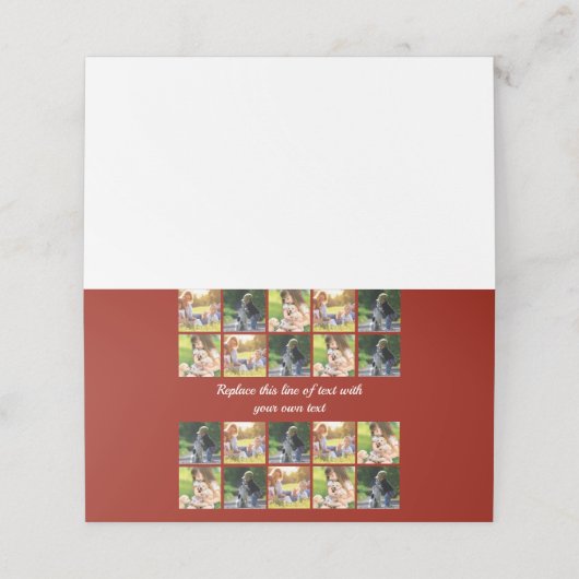 写真のコラージュと文字のカスタマイズ プレイスカード (外部開封)