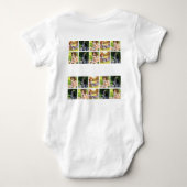 写真のコラージュと文字のカスタマイズ ベビーボディスーツ (裏面)