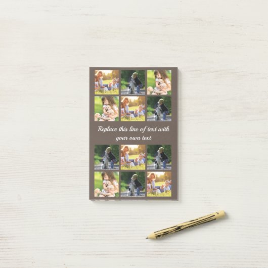 写真のコラージュと文字のカスタマイズ ポストイット (デスク上)