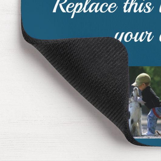 写真のコラージュと文字のカスタマイズ マウスパッド (コーナー)