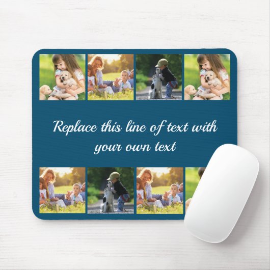 写真のコラージュと文字のカスタマイズ マウスパッド (マウス)