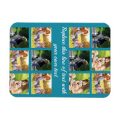 写真のコラージュと文字のカスタマイズ マグネット (横)