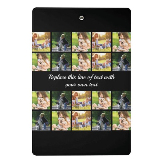 写真のコラージュと文字のカスタマイズ ミニクリップボード (裏面)