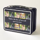 写真のコラージュと文字のカスタマイズ メタルランチボックス (裏面)