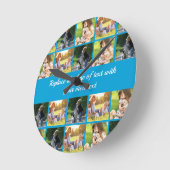 写真のコラージュと文字のカスタマイズ ラウンド壁時計 (傾斜)