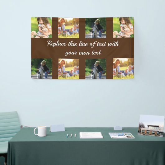 写真のコラージュと文字のカスタマイズ 横断幕 (トレードショー)
