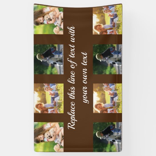 写真のコラージュと文字のカスタマイズ 横断幕 (縦)