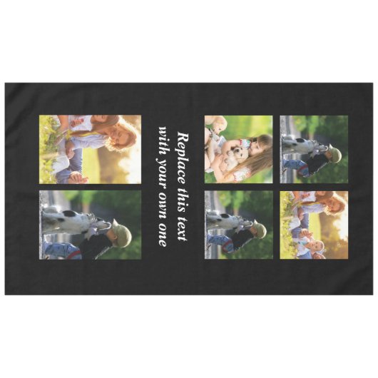 写真のコラージュと文字のカスタマイズiPhon テーブルクロス (正面(横))