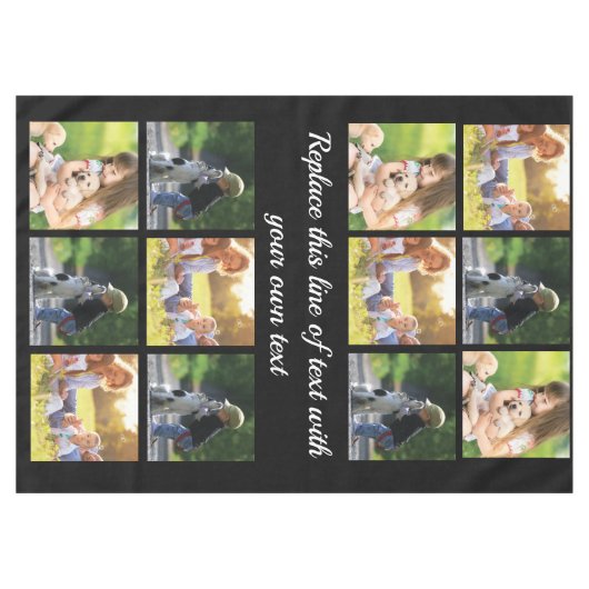 写真のコラージュと文字のカスタマイズiPhon テーブルクロス (正面(横))