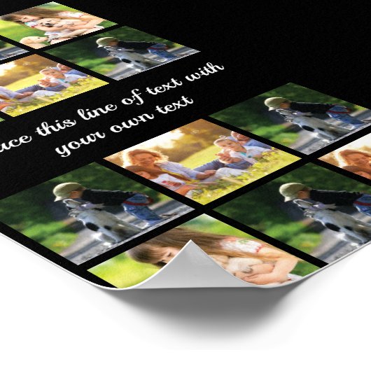 写真のコラージュと文字のカスタマイズiPhon ポスター (角)