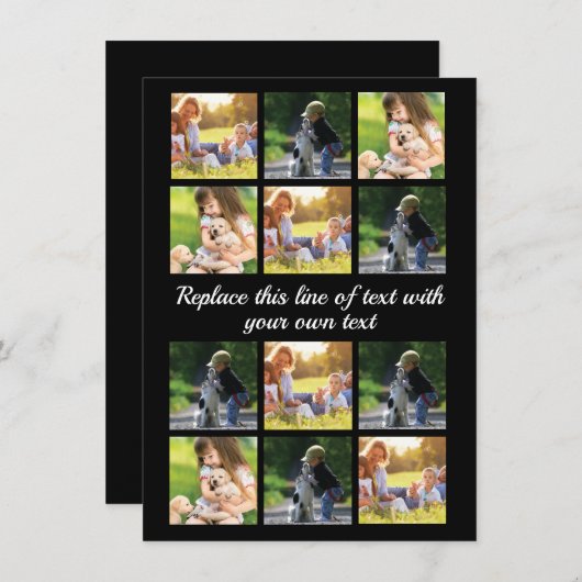 写真のコラージュと文字のカスタマイズiPhon 案内状 (正面/裏面)