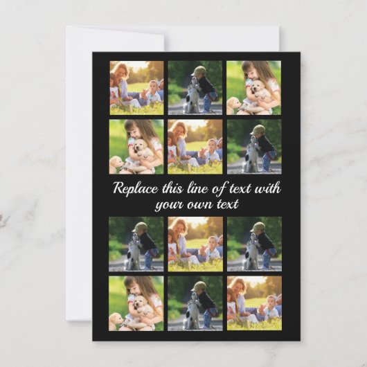 写真のコラージュと文字のカスタマイズiPhon 案内状 (正面)