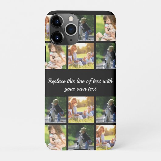写真のコラージュと文字のカスタマイズiPhon iPhoneケース (裏面)