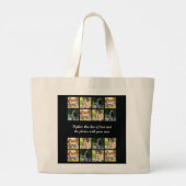 写真のコラージュと文字の大型トートバッグのパーソナライズ ラージトートバッグ (裏面)