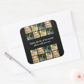 写真のコラージュと文字の正方形のシールをパーソナライズ スクエアシール (封筒)