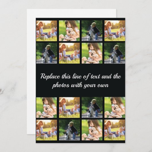 写真のコラージュと文字サンキューカード サンキューカード (正面/裏面)