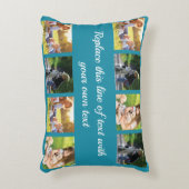 写真のコラージュと文字フリースブランケットのカスタマイズ アクセントクッション (正面(垂直))