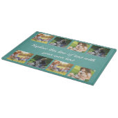 写真のコラージュと文字フリースブランケットのカスタマイズ カッティングボード (角)