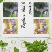 写真のコラージュと文字フリースブランケットのカスタマイズ キッチンタオル (折り畳み)