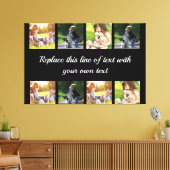 写真のコラージュと文字フリースブランケットのカスタマイズ キャンバスプリント (インサイチュ (リビング))