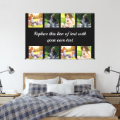 写真のコラージュと文字フリースブランケットのカスタマイズ キャンバスプリント (インサイチュ (寝室))