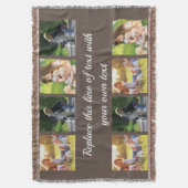 写真のコラージュと文字フリースブランケットのカスタマイズ スローブランケット (正面縦)