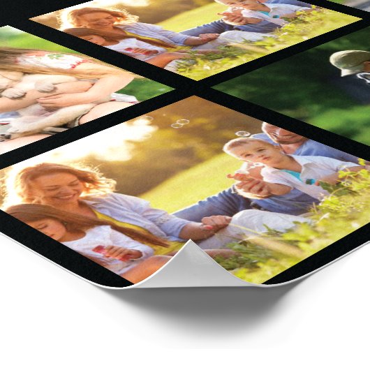 写真のコラージュと文字ポスターのカスタマイズ ポスター (角)