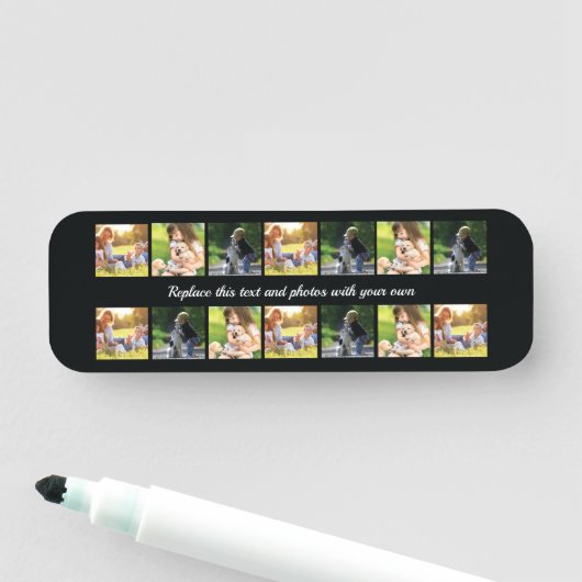 写真のコラージュと文字名タグのカスタマイズ 名札 (インサイチュ)