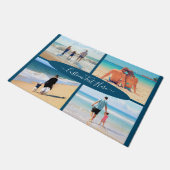 写真のコラージュと文字家族の写真の形式 ドアマット (アングル)