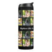 写真のコラージュと文字 タンブラー (回転左)