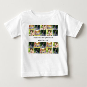 写真のコラージュと文字 ベビーTシャツ